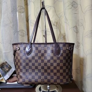 LOUIS VUITTON DAMIER EBENE NEVERFULL PM TOTE BAG
